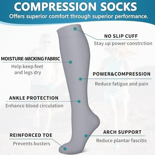 Bluemaple 6 Pack Copper Compression Socks for Women and Men Circulation-Best …