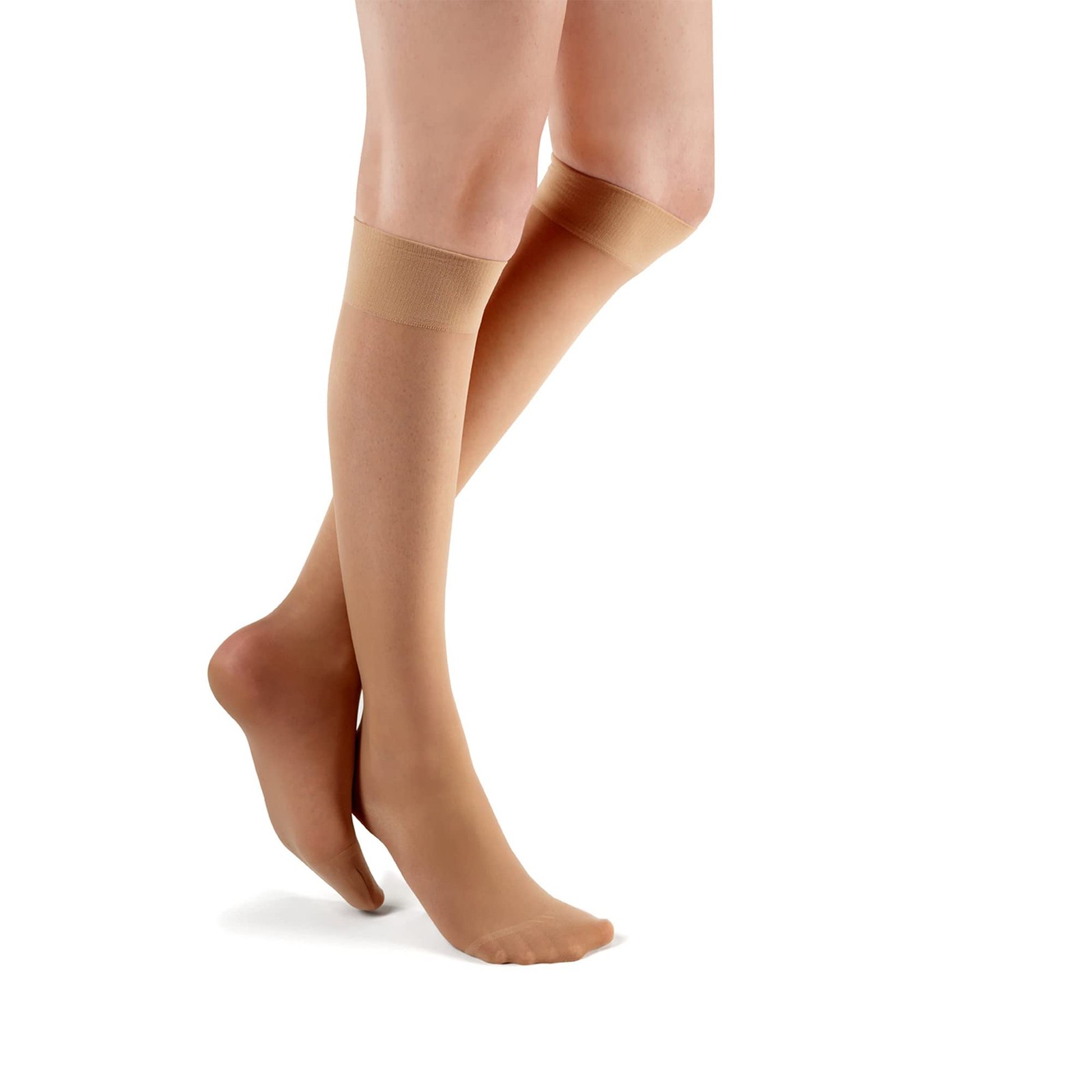 FUTURO Energizing Ultra Sheer Knee Highs Mild Medium Nude 1 Pair Medium,