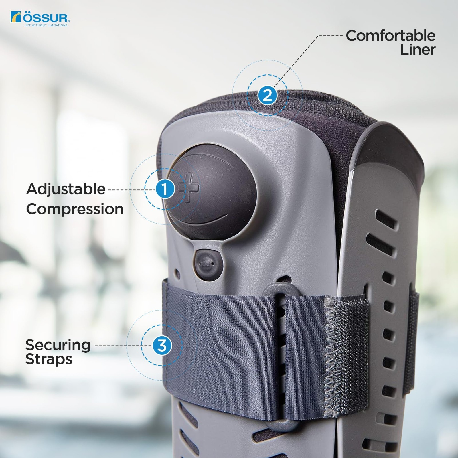 Comfortable Air Walker Boot with Compression Straps & Pump | High Top Walking Bo