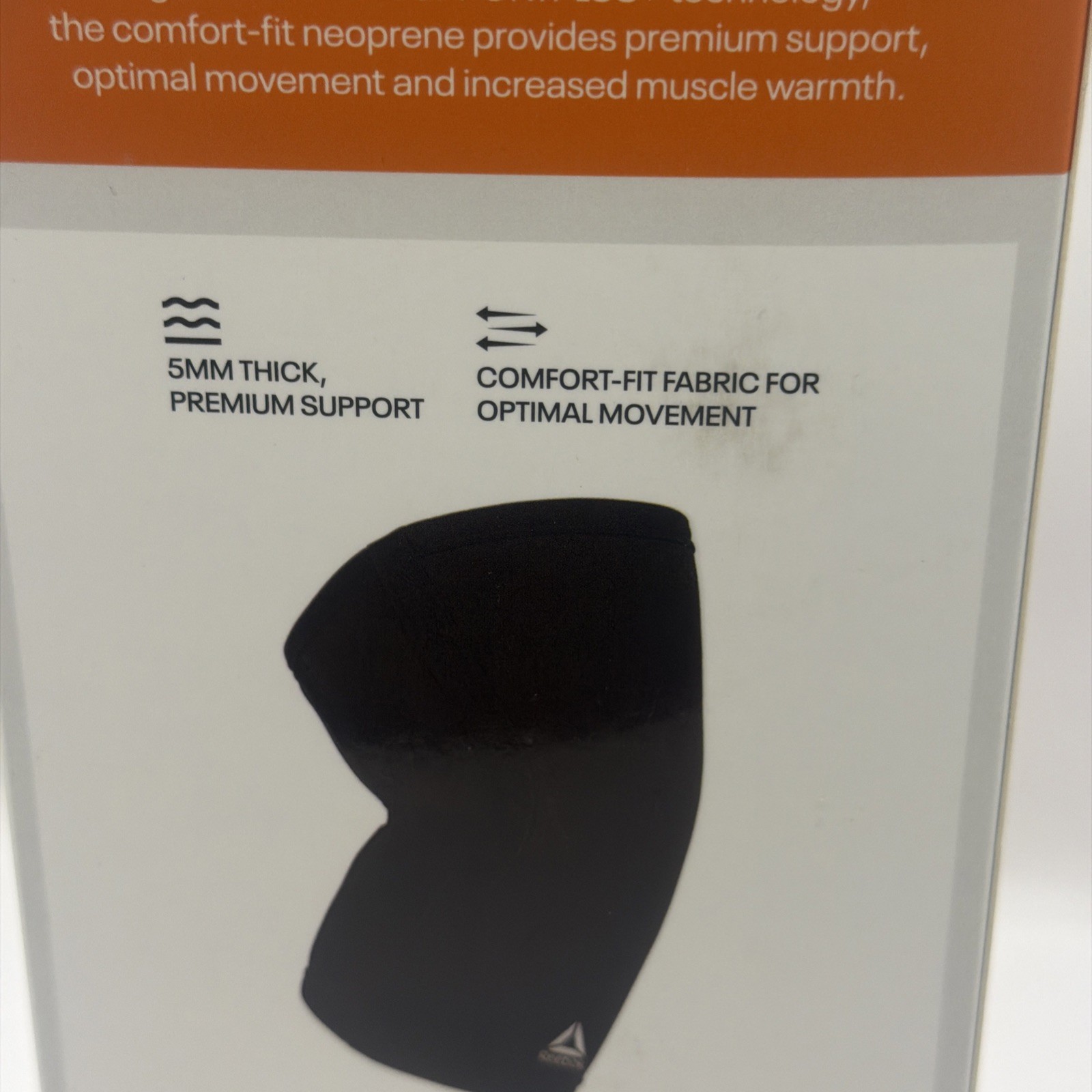 Reebok Neoprene Knee Sleeve. Size S/M Premium support, comfort-fit fabric