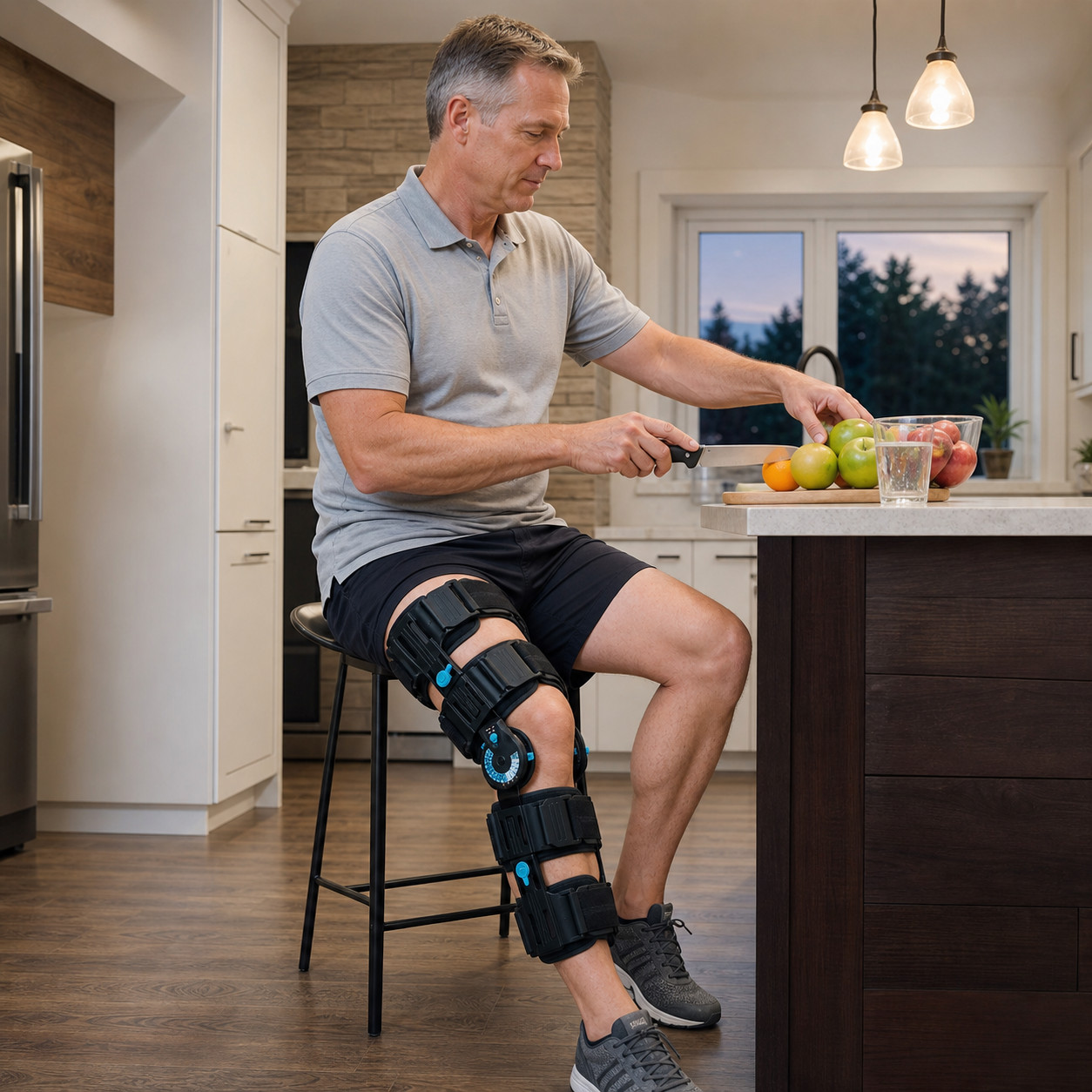Hinged Post Op Knee Brace Support Orthosis Immobilizer for ACL, PCL and MCL