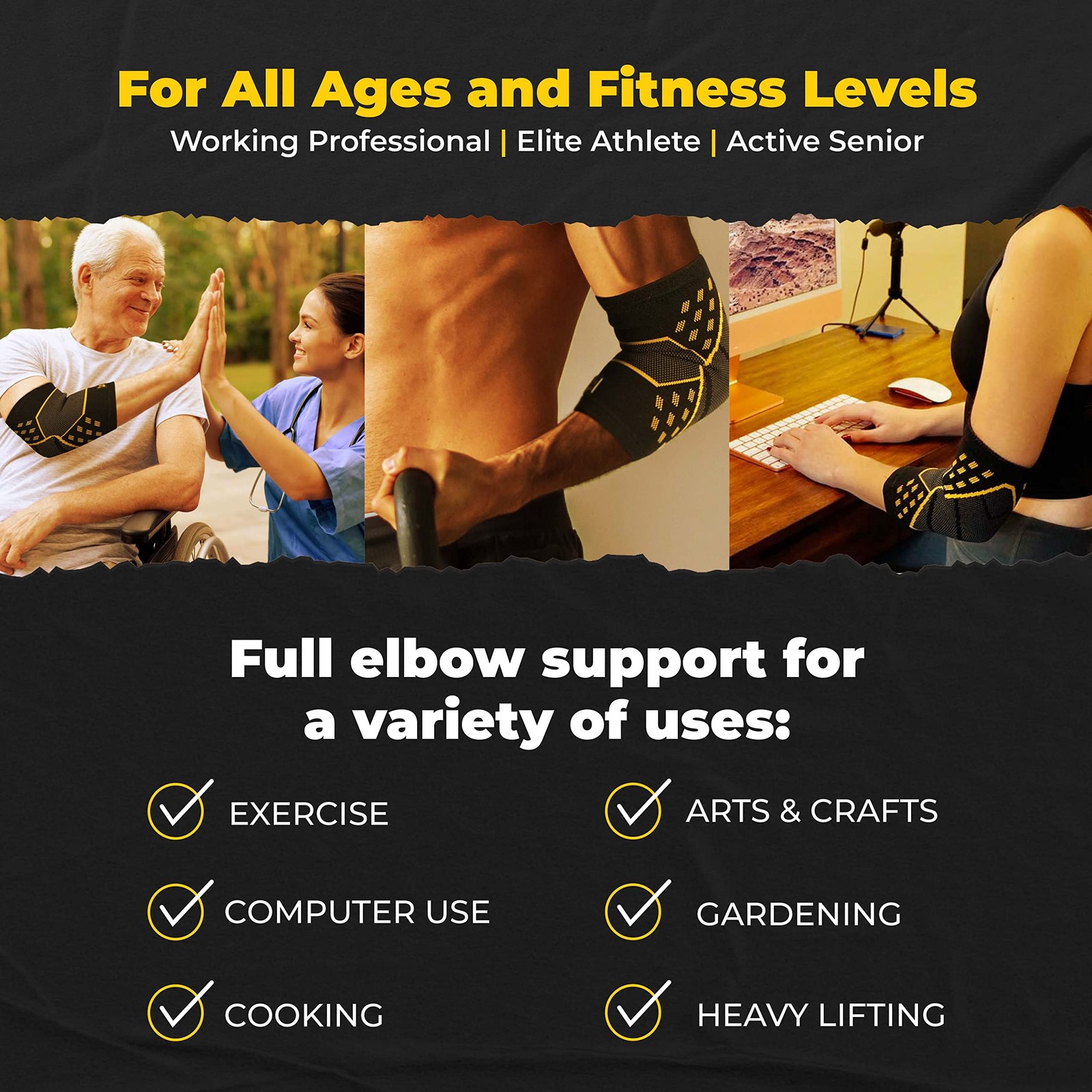 CopperJoint Elbow Compression Sleeve for Women and Men, Large, PRO Edition