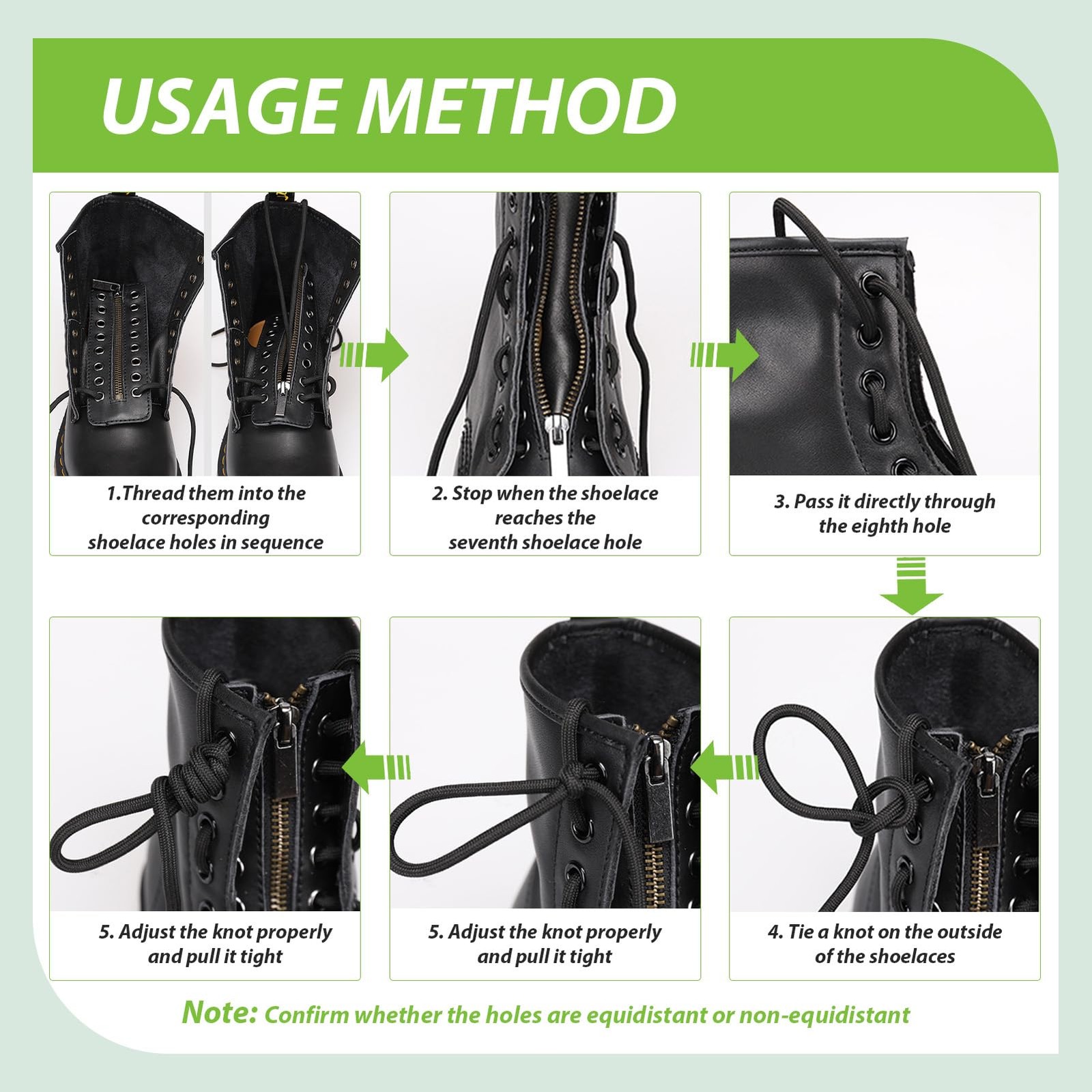 2 Pcs Boot Zipper Inserts, PU Leather Lace-In Zippers | 8 Metal Eyelet Copper