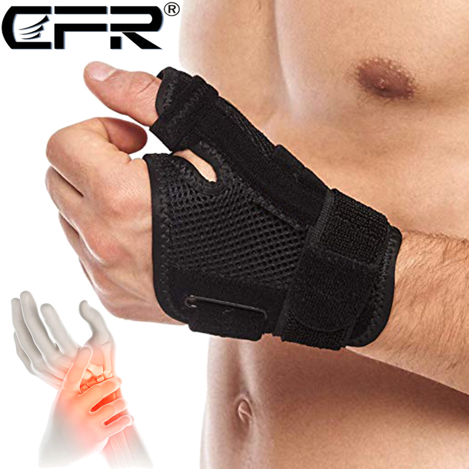 Thumb Brace Wrist Support Hand Splint for Carpal Tunnel Tendonitis Pain Relief