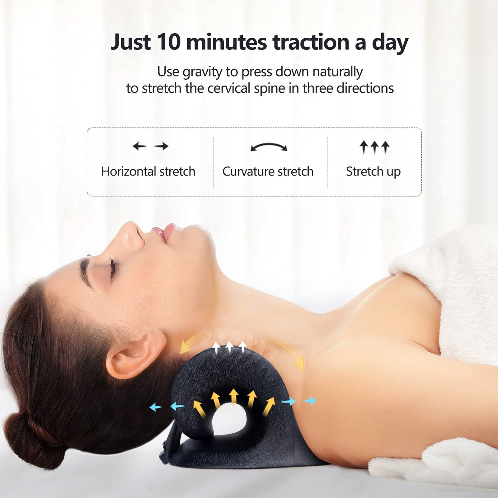 Cozyhealth Neck Stretcher for Neck Pain Relief, Heated Cervical Traction Devi…