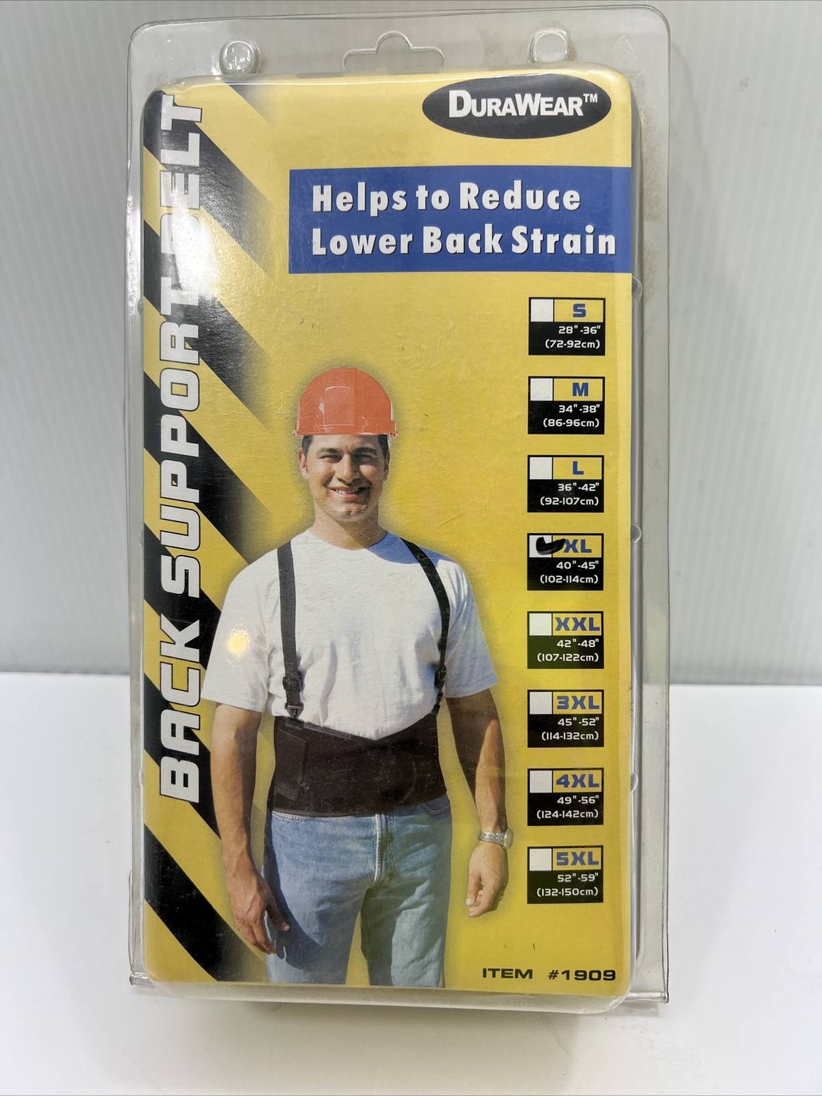 DuraWear Adjustable Back Support Belt Black Sz XLarge 40″-44″ Model 1909