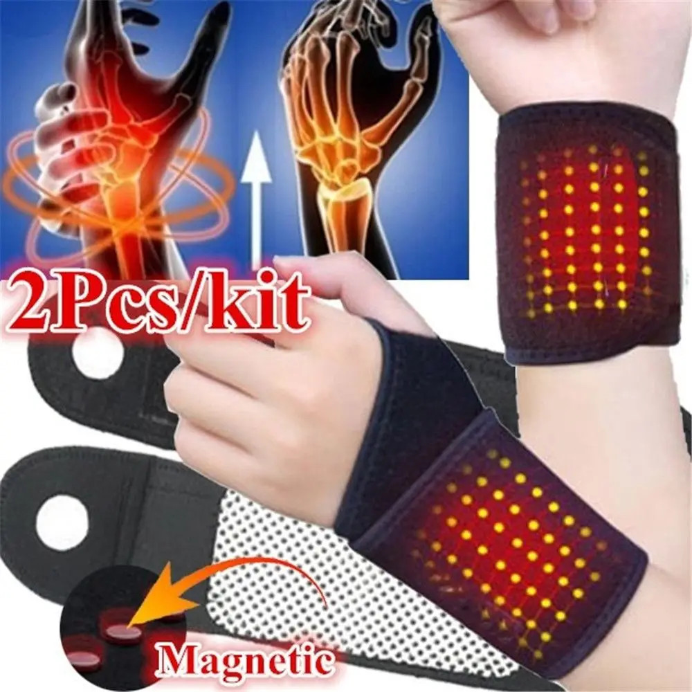 1 Pair Tourmaline Self Heating Wrist Brace Sports Protection Wrist Belt Far