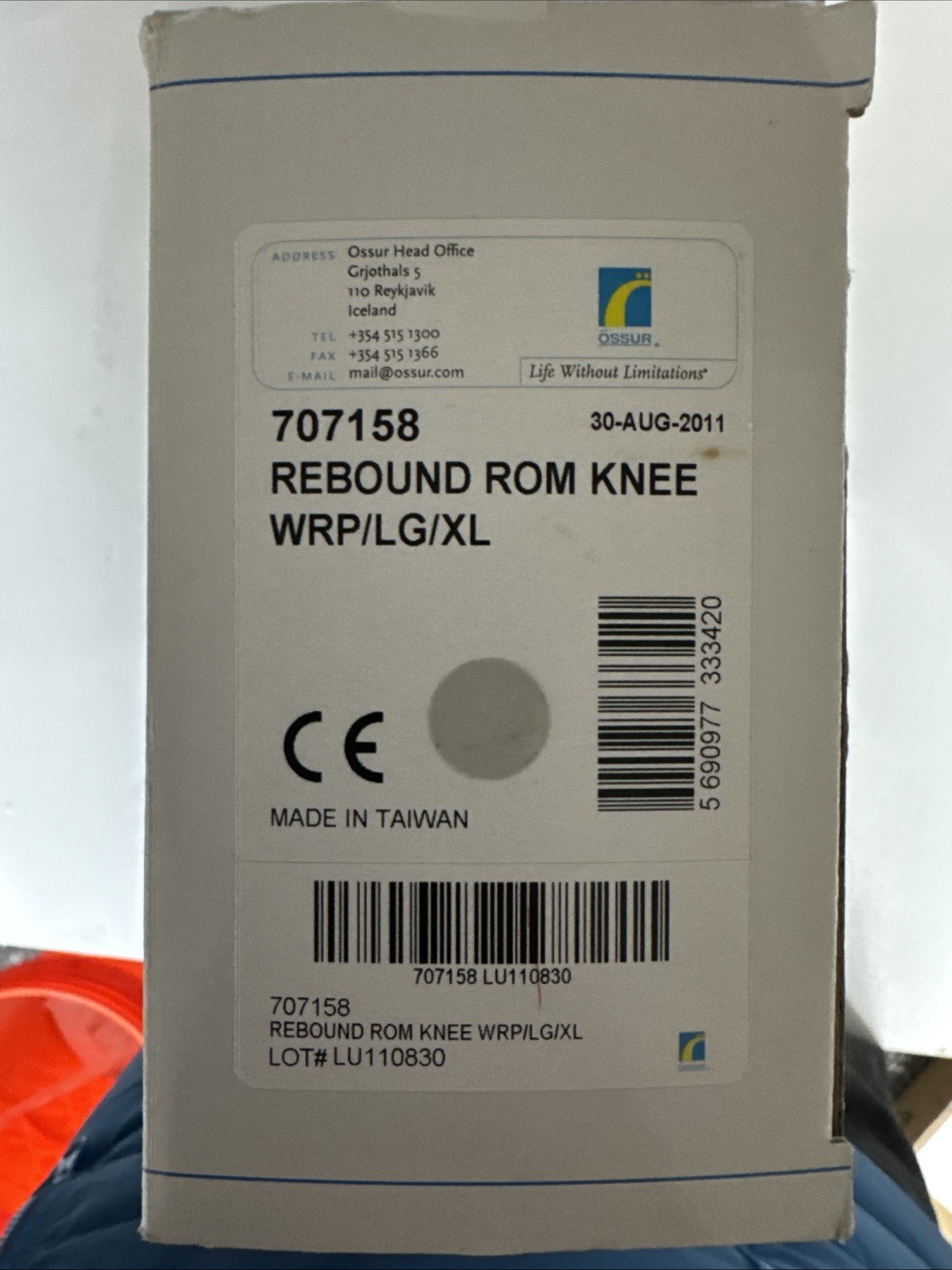 Ossur Long Rebound ROM Knee Brace – Professional Post-Op Recovery LG/XL