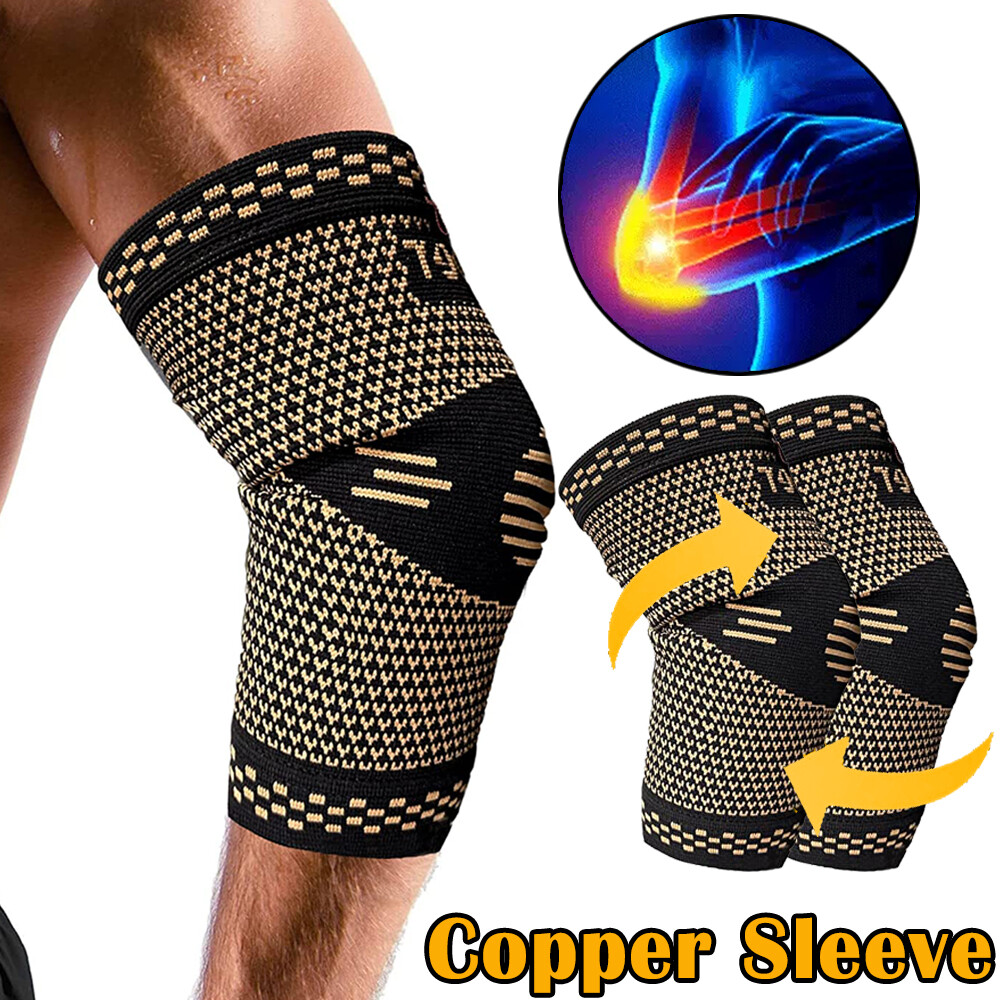 Copper Elbow Brace Compression Support Sleeve Arm Arthritis Tendon Joint Pain