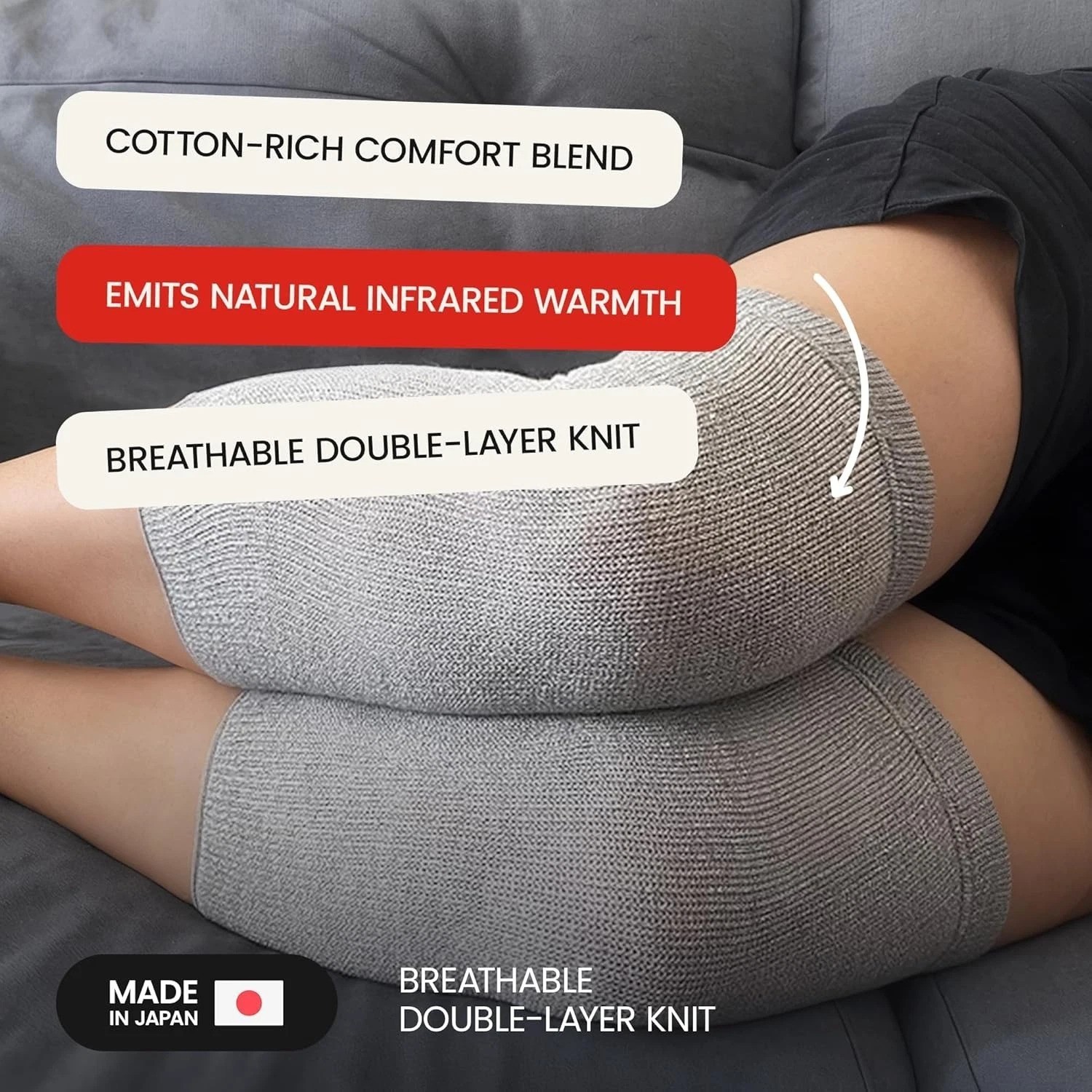 Cotton Knee Warmers for Women & Men, Knee Sleeves for Arthritis & Sleeping | …