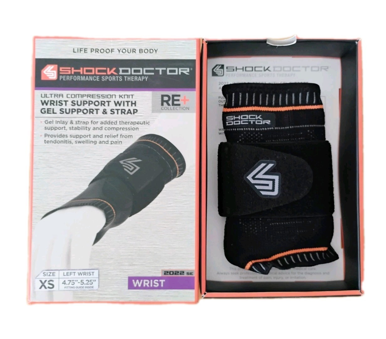 Shock Doctor Left Wrist Support with Gel and Strap Size XS 4.75″ – 5.25″ NEW