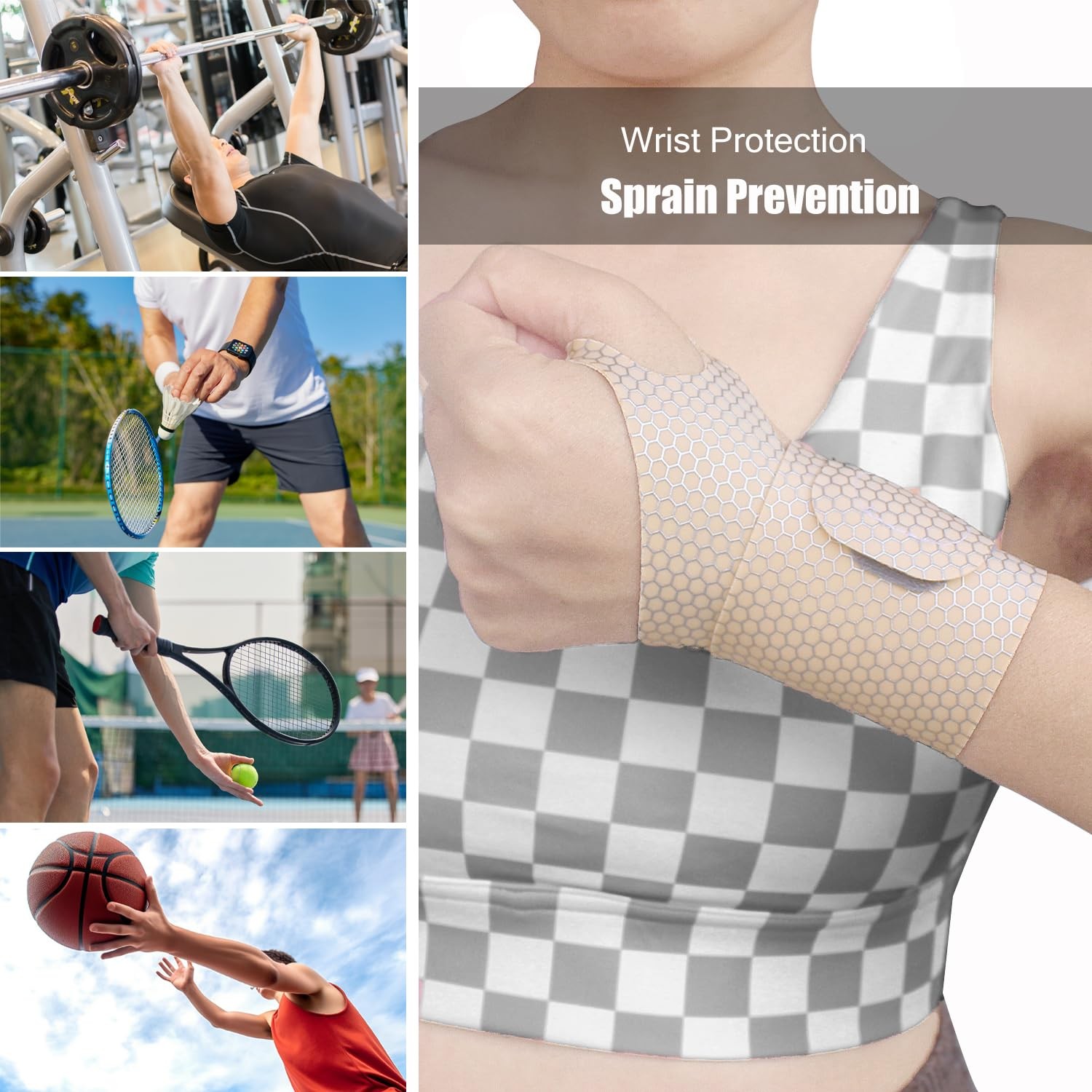 2 Pcs Ultra-Thin Wrist Brace Support for Carpal Tunnel, One Size, Skin Tone