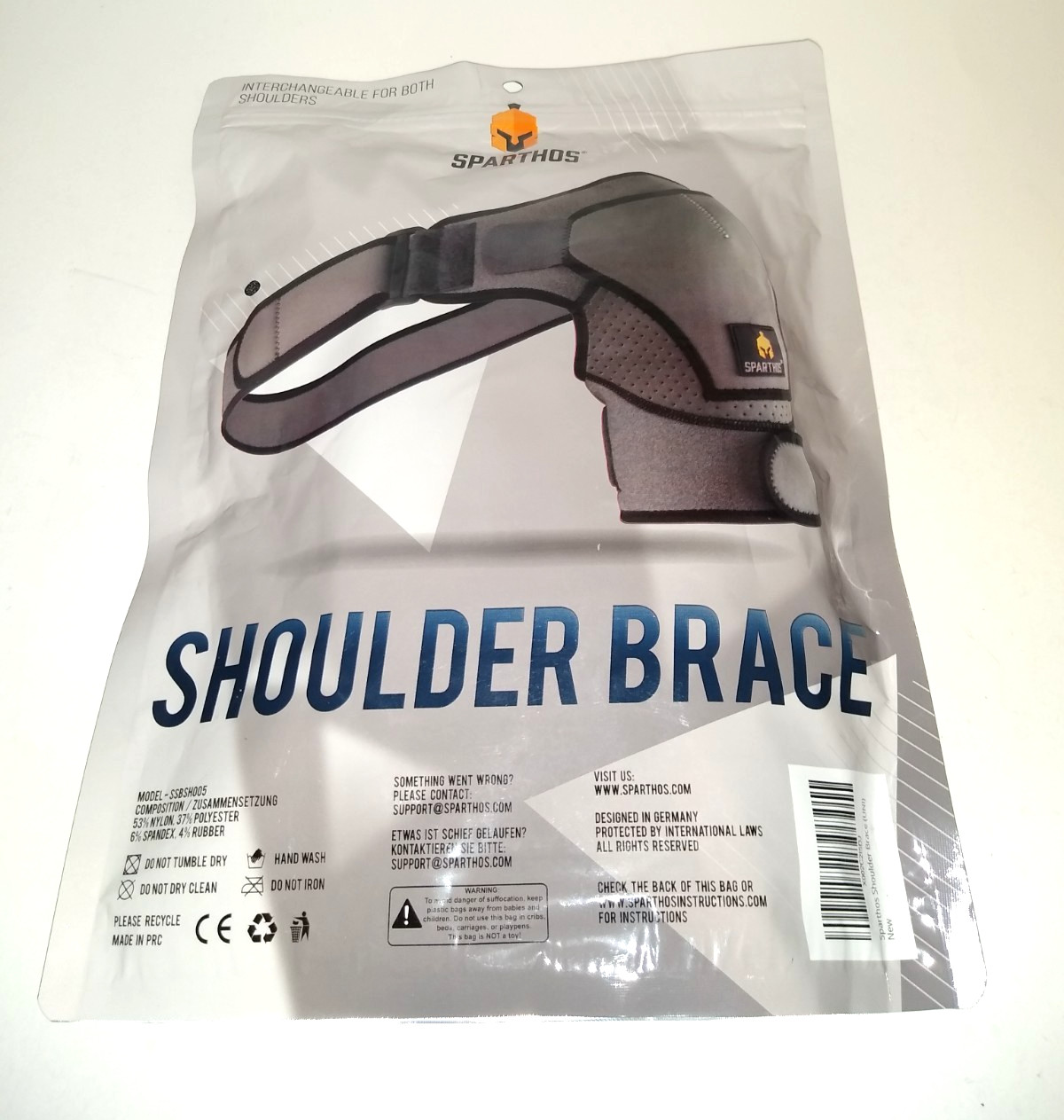 Sparthos Shoulder Brace NEW Support & Compression Sleeve For Torn Rotator Cuff