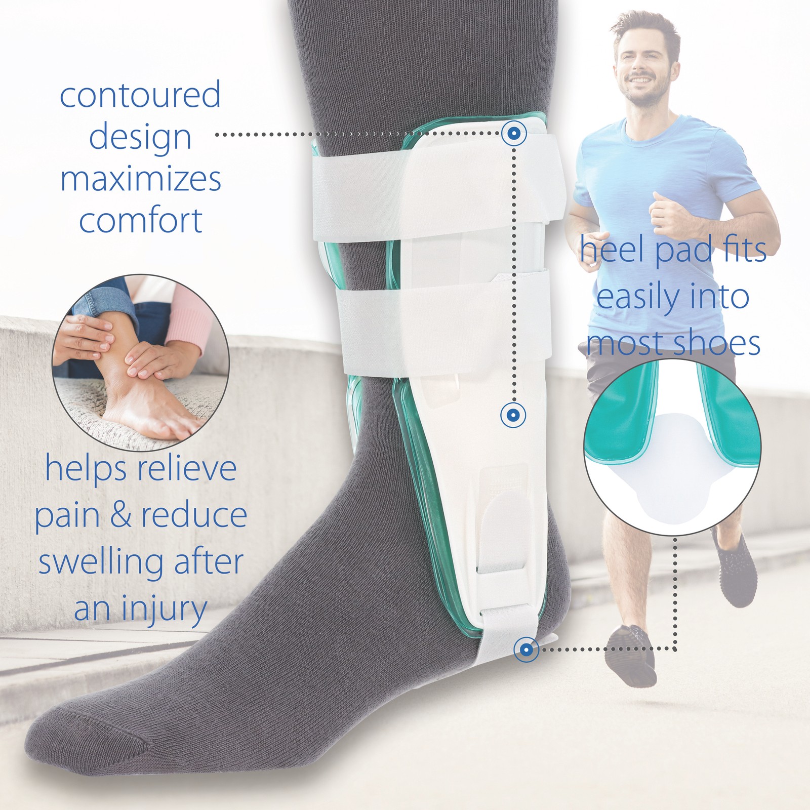 Swede-O Versi-Splint Ankle Splint Stabilization Cold Therapy Air Compression