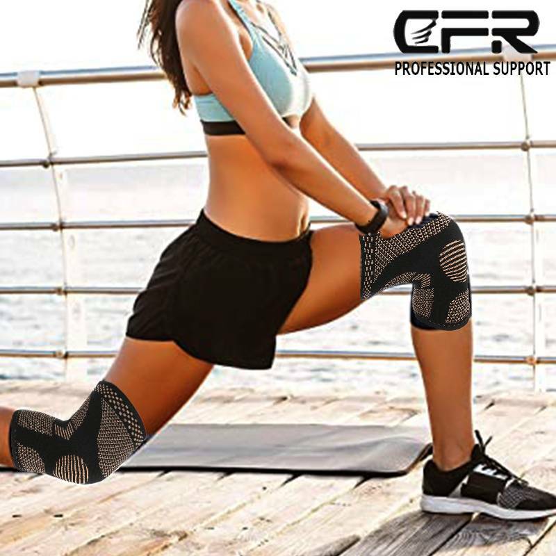 Copper Compression Knee Support Leg Sleeve Brace Sports Arthritis Injury Relief