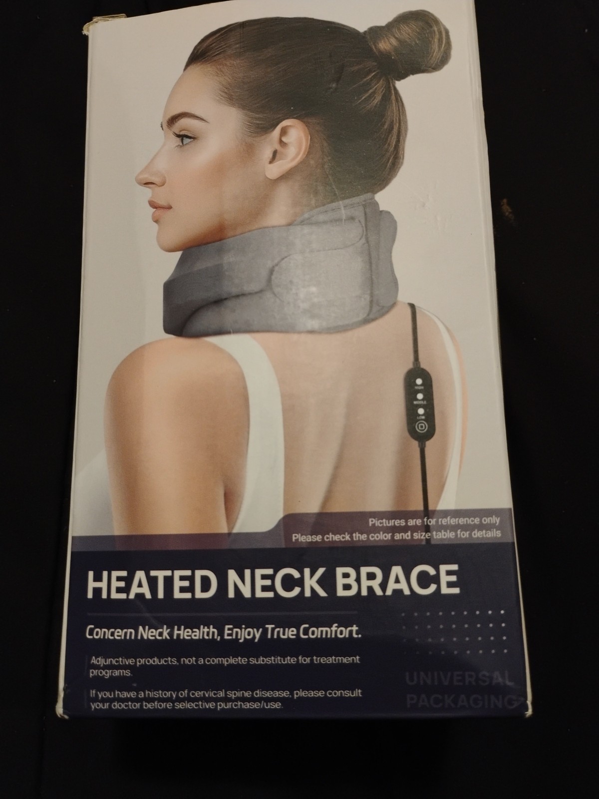 Heated Neck Braces for Neck Pain and Support, Adjustable Soft Cervical Collar
