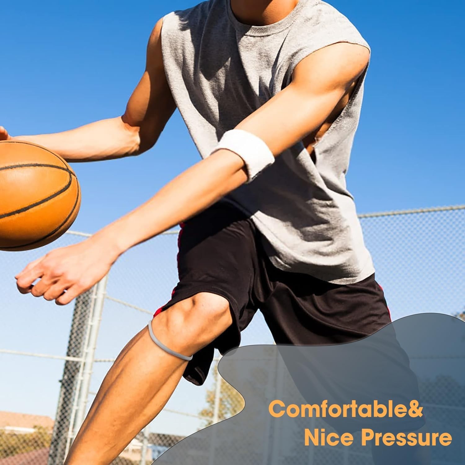 Non-Slip Patellar Knee Strap – Silicone Support for Active Lifestyles
