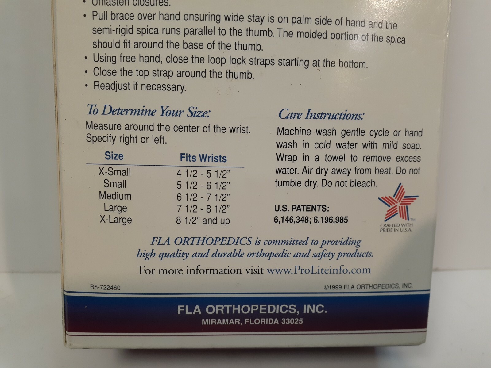 FLA Orthopedics Compression-Formed Wrist Splint with Abducted Thumb Large Right