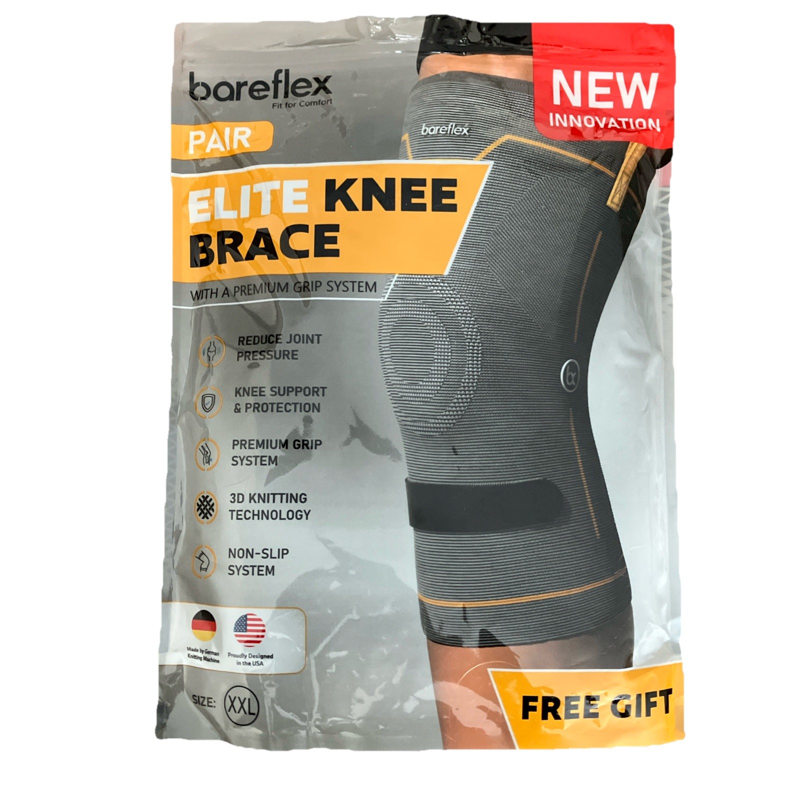Knee Brace Bareflex ELITE PAIR XXL UNISEX FREE GIFT