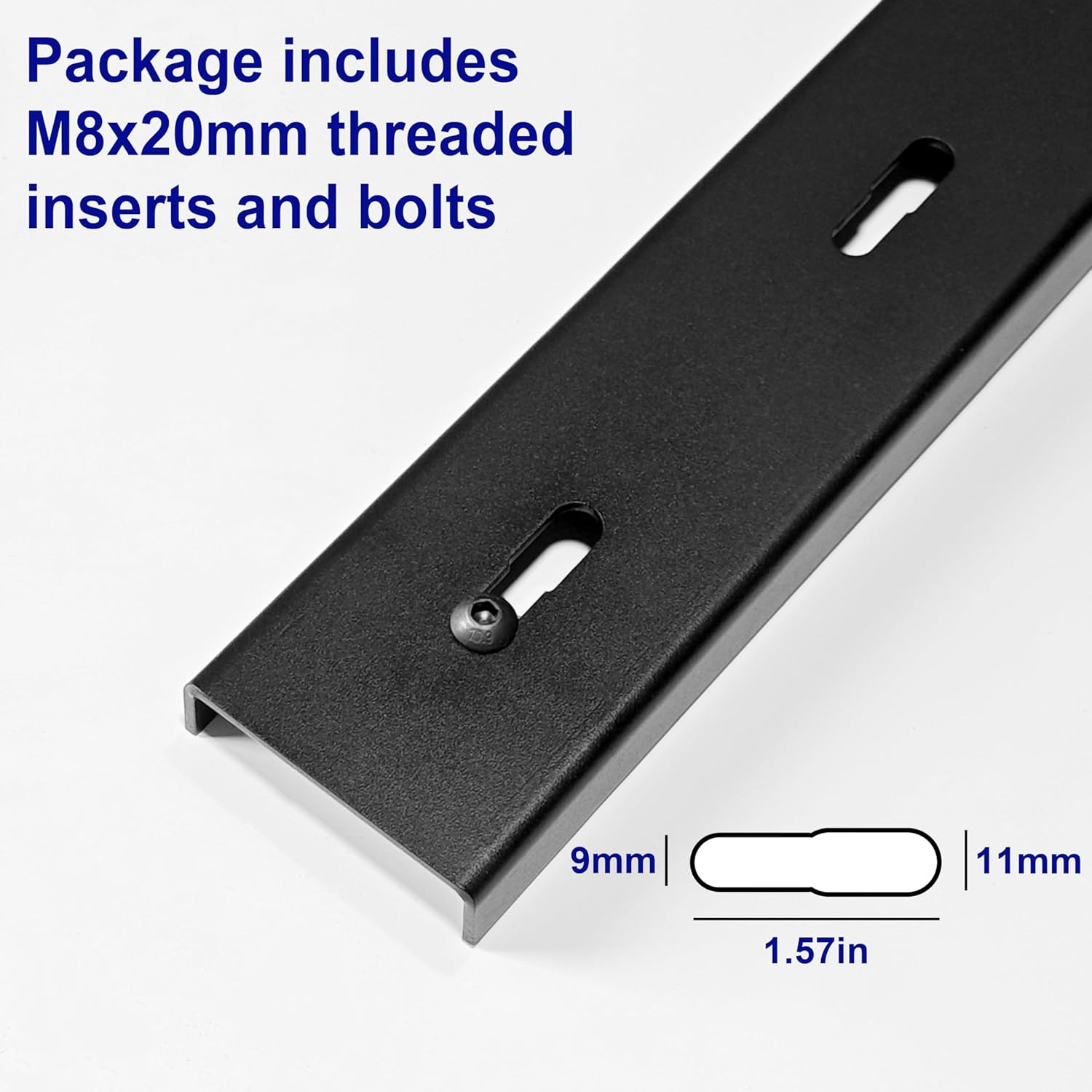 36” C Channel Steel Brackets – 2 Pack for Table Top Support, Black Finish