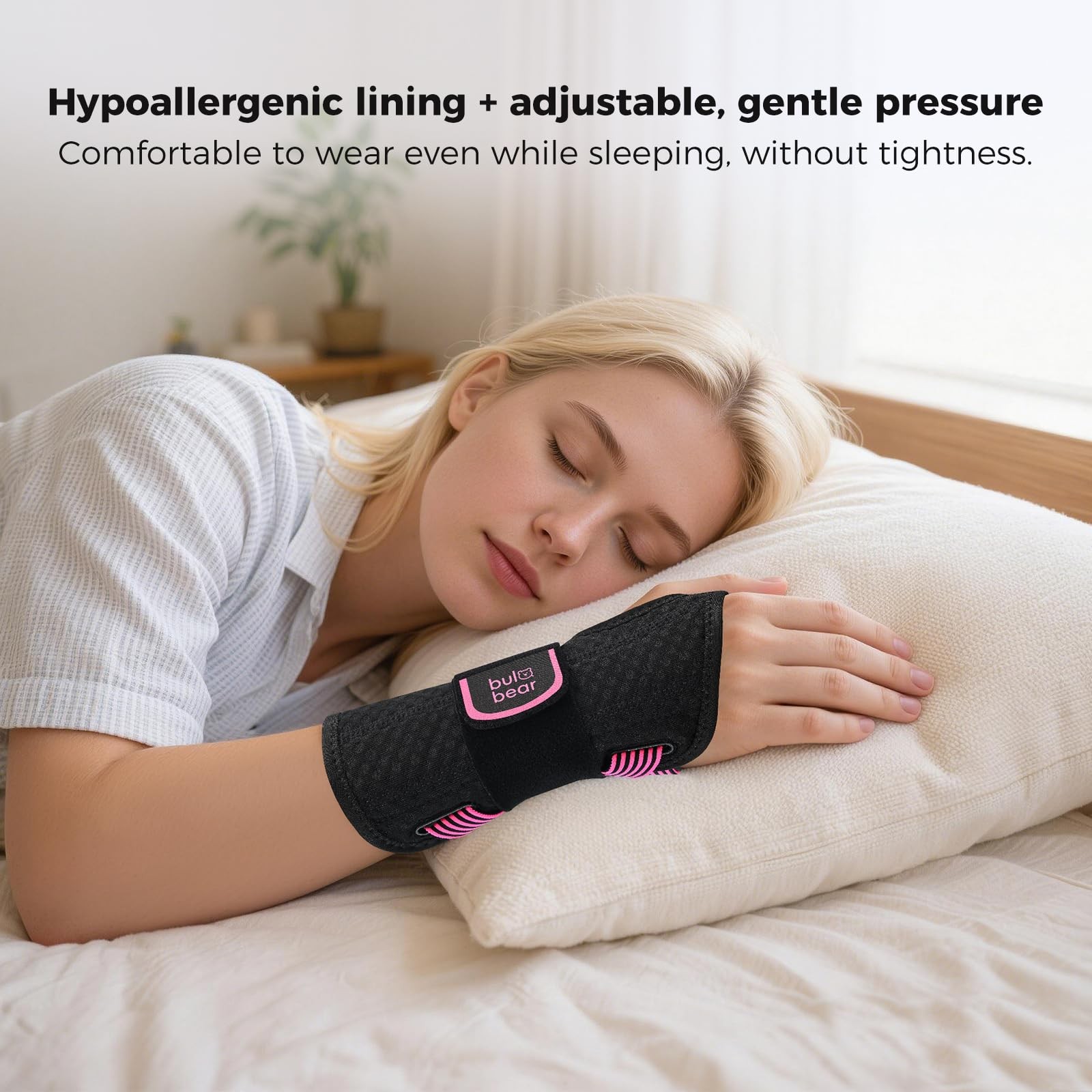 Carpal Tunnel Wrist Brace with Removable Splints, Breathable Wrist Support fo…