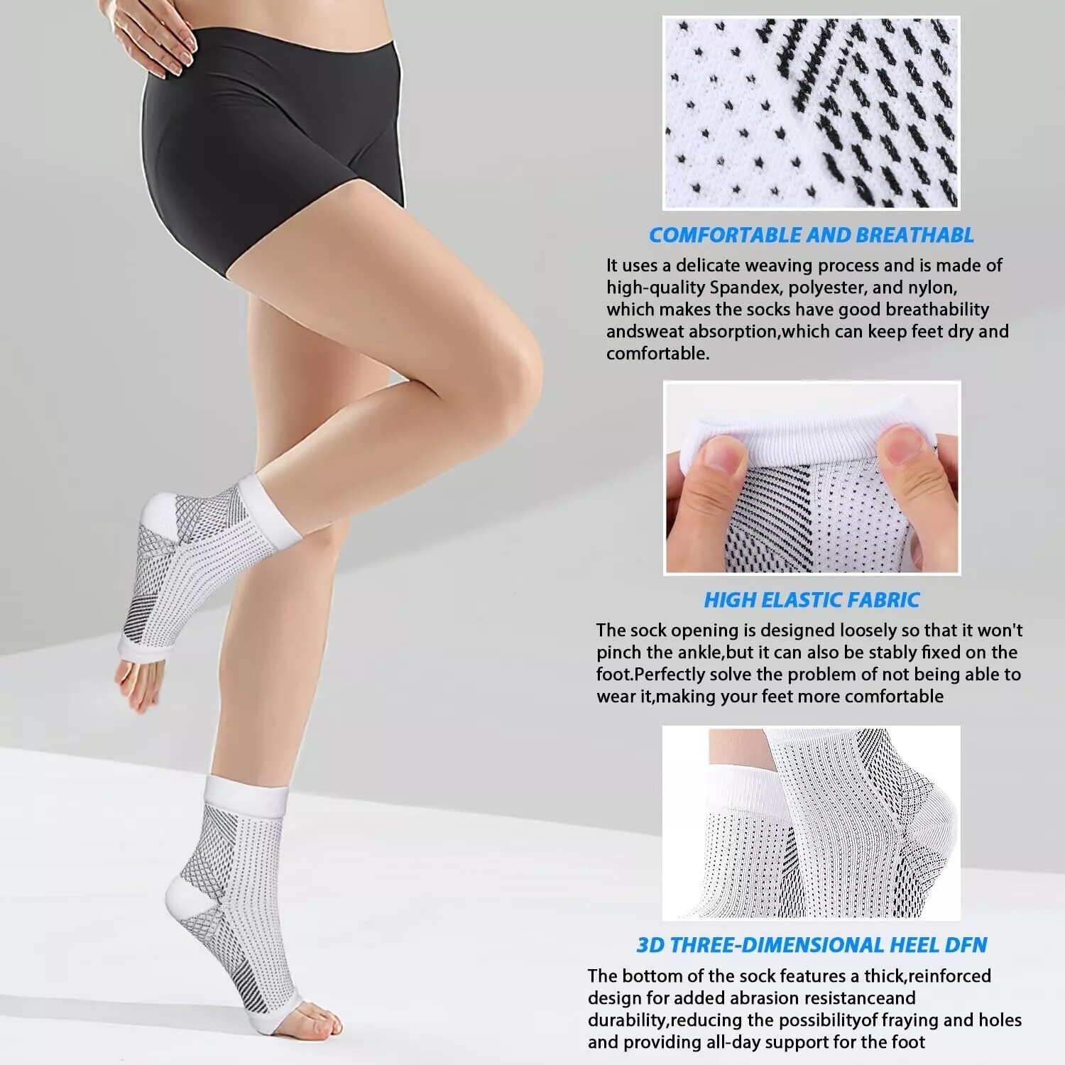 3 Pairs Sooth Relief Compression Socks Men Women Neuropathy Compression Socks