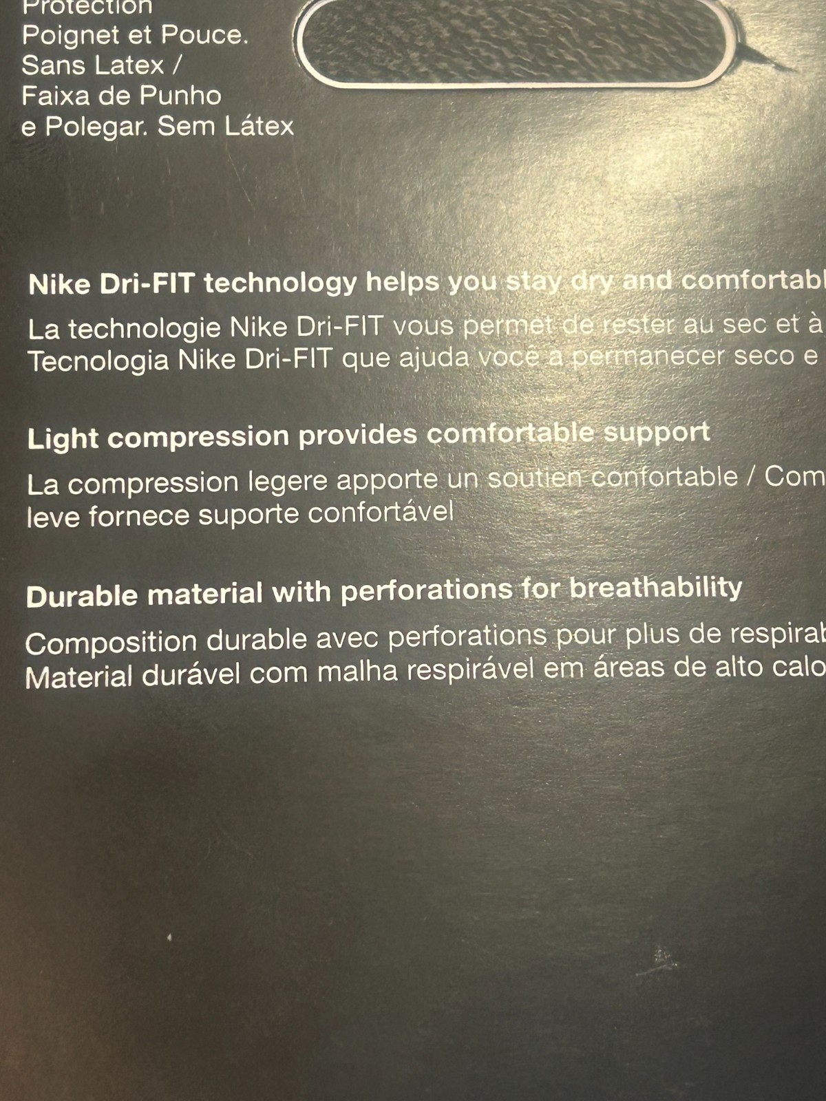 Nike Pro DriFit Wrist And Thumb Wrap Black White Logo One Size New In Box