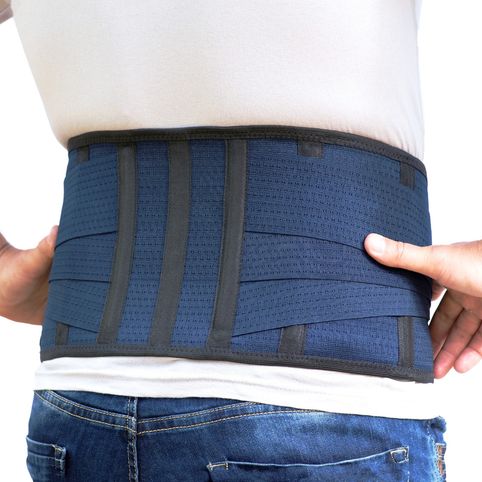 AVESTON Back Brace Lower Back Pain Relief Lumbar Support Belt Rigid Thin Light