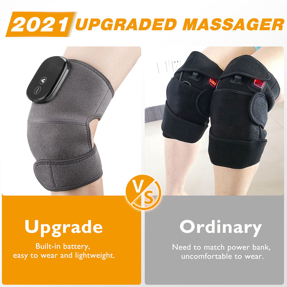 Electric Heating Therapy Vibration Knee Massager Pain Relieve Arm Leg Brace Pad