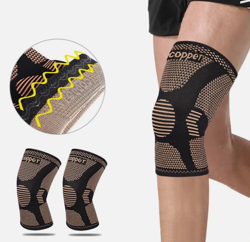 Copper Knee Compression Support Pain Relief Joint Self Care Single Infused L
