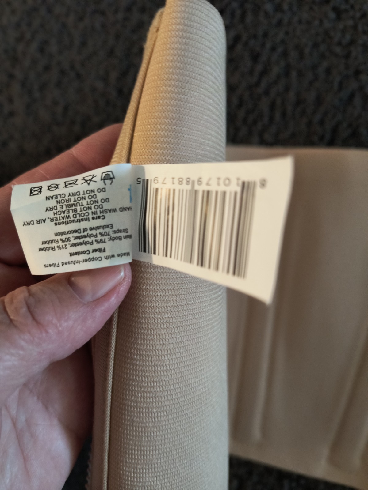 Copper Fit Lumbar Support Belt Small/Medium Beige Adjustable Compression NEW