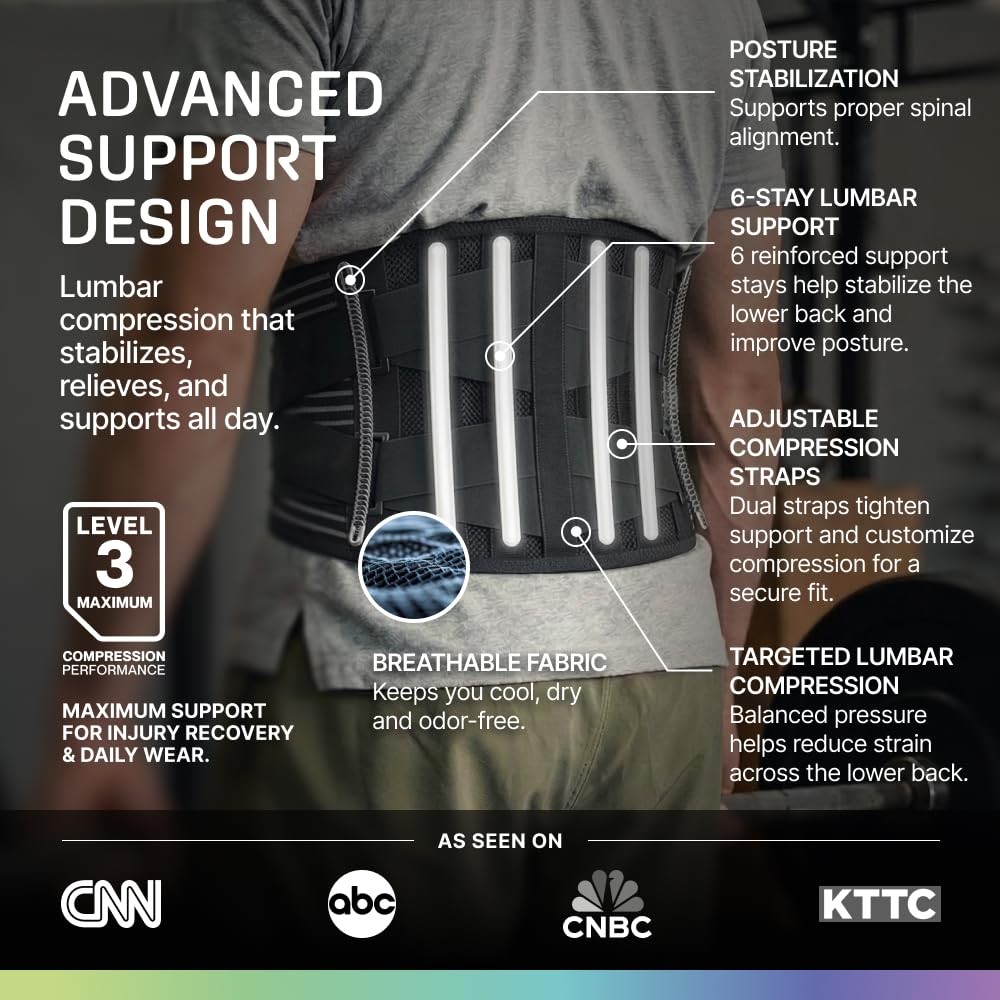 Lumbar Support Belt Back Brace Lower Back Pain Posture Breathable Size M