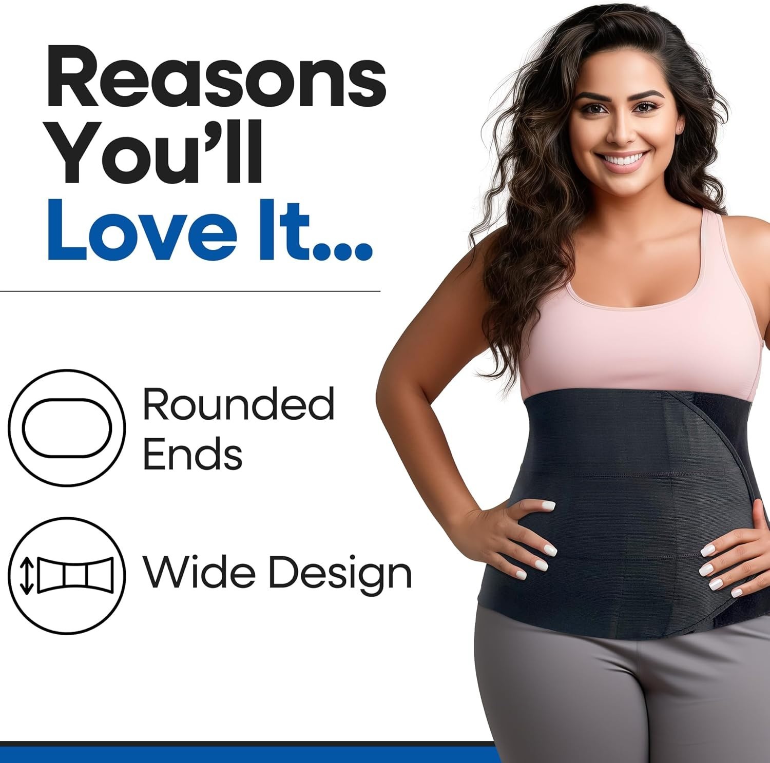 Postpartum Belly Band Wrap & Hernia Support for Men & Women | L/XL Comfort