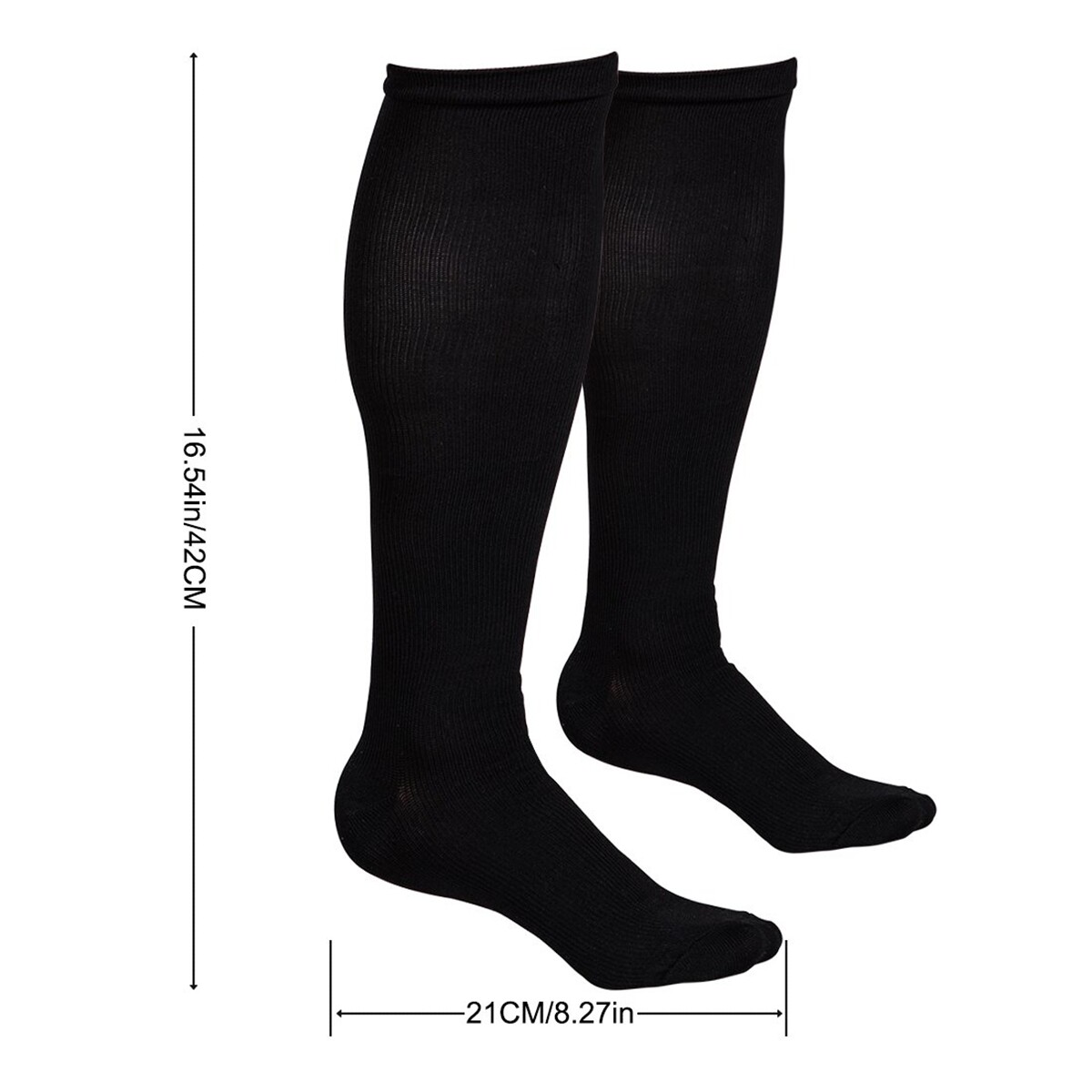 S M L XL 2XL 3XL 4XL Wide Calf Plus Size Compression Socks Women Men 15-20mmHg