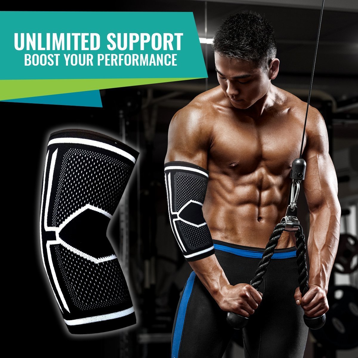 Elbow Brace Compression Sleeve – Instant Support, Protection & Pain Relief for T