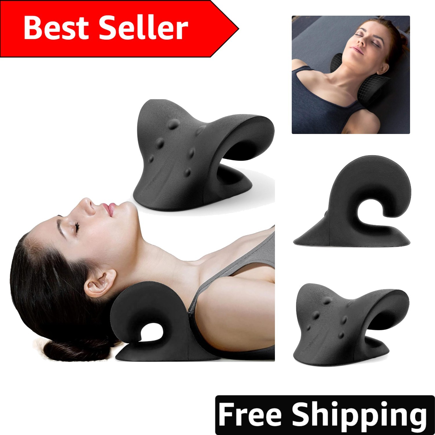 Ergonomic Neck and Shoulder Relaxer – Cervical Traction Device for Pain Relief