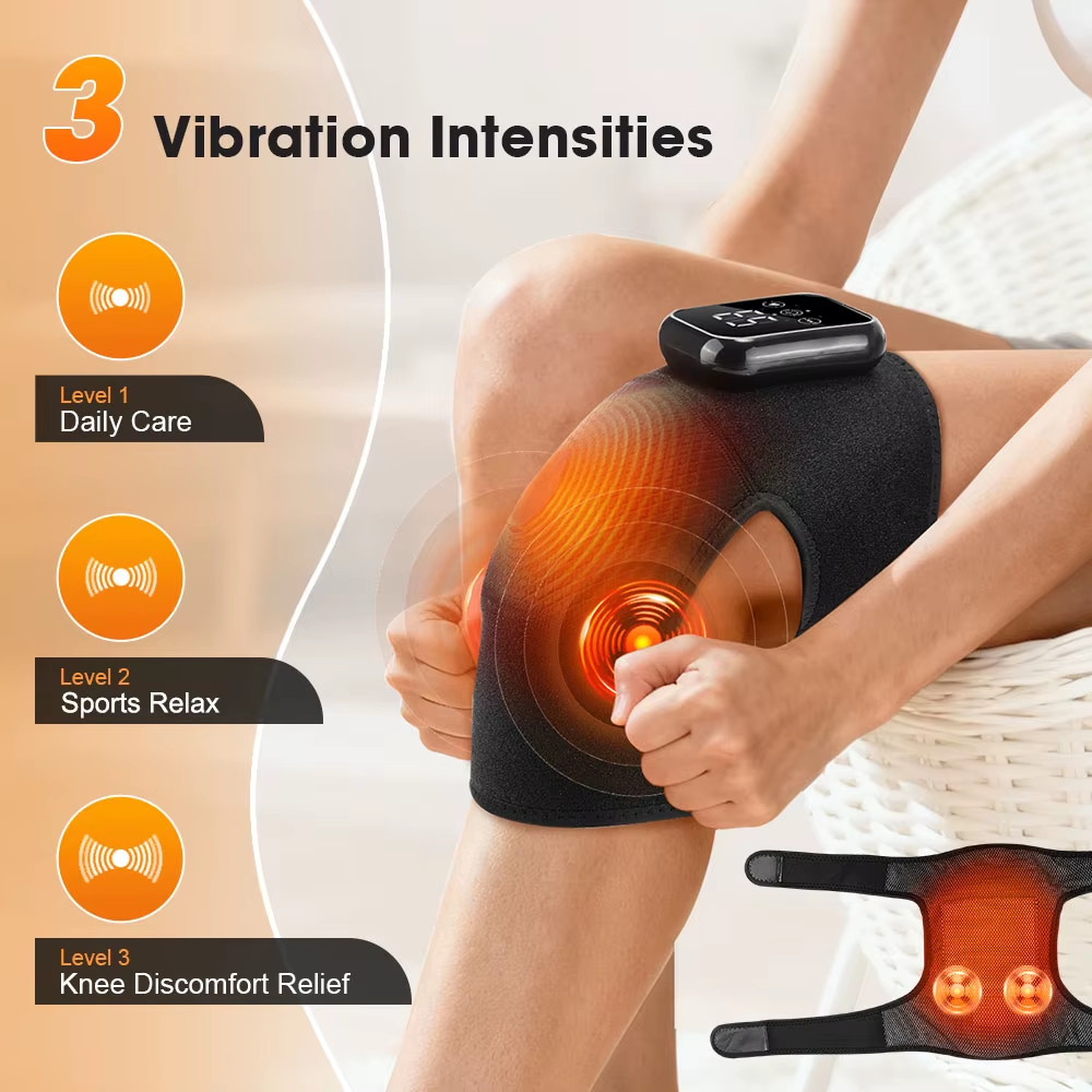 Vibration Massage Knee Pad Heating Wrap Belt Larger Thermal Area Joint Muscle Re