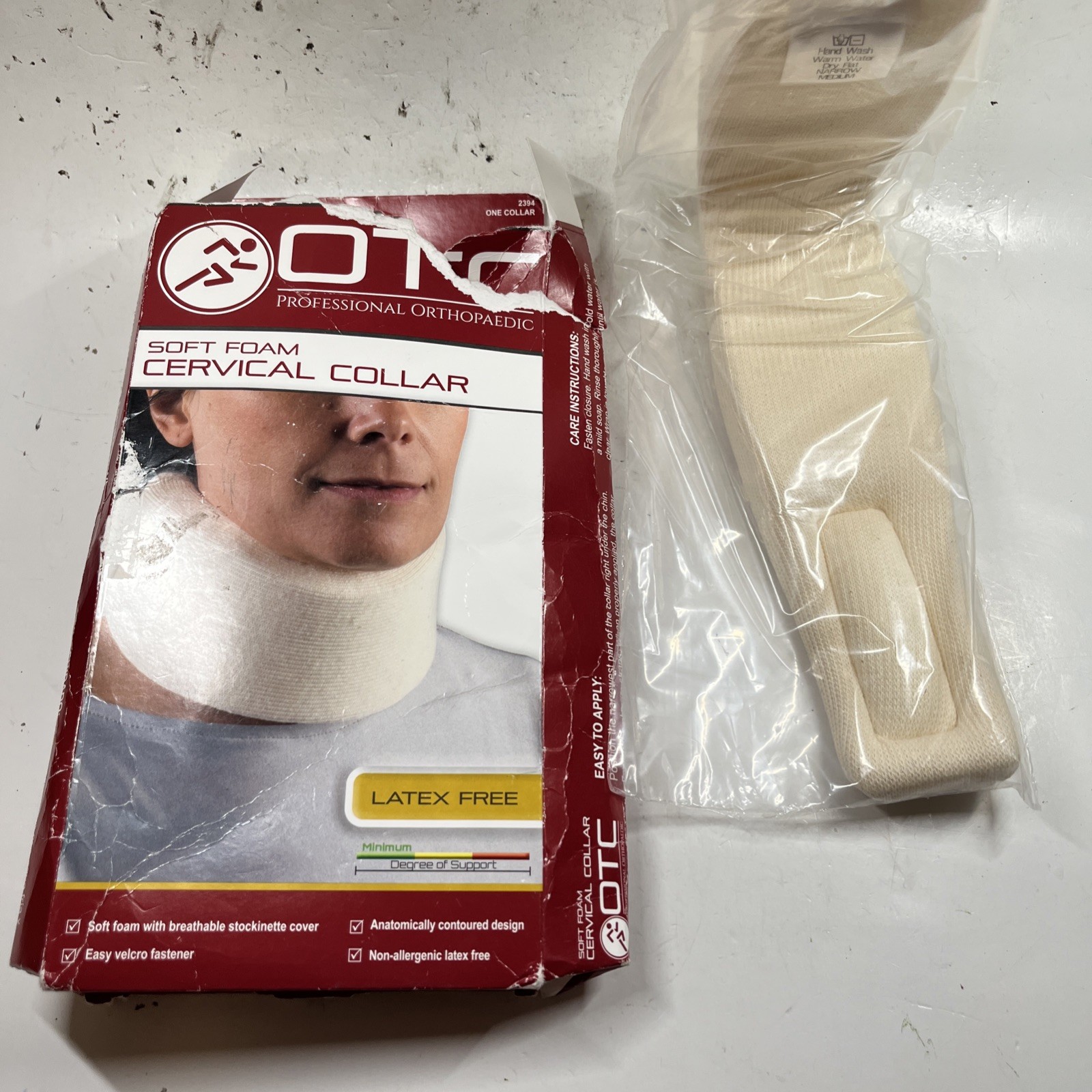 OTC Adjustable Soft Foam Neck Brace Cervical Collar Narrow Medium 2394N/M New