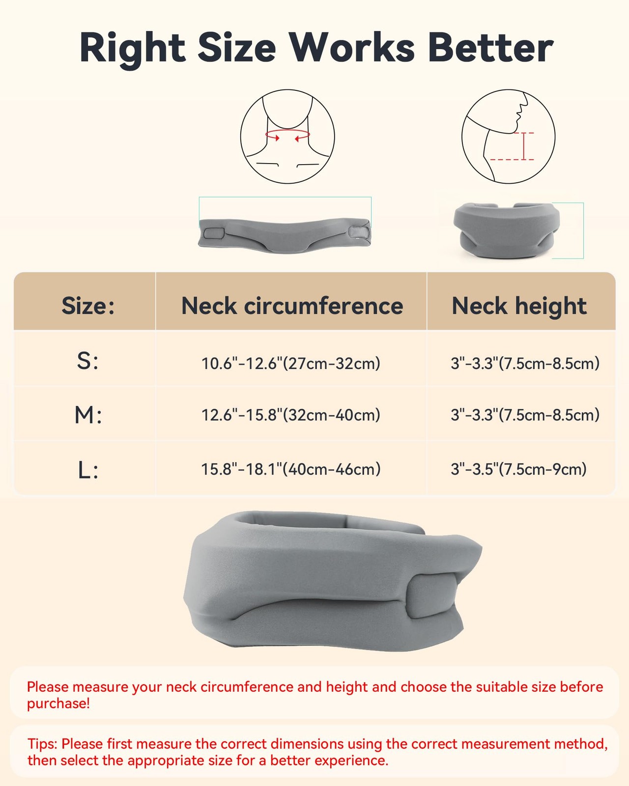 BETOVIN Neck Brace Cervical Collar Neck Support Brace for Sleeping, Soft Foa…