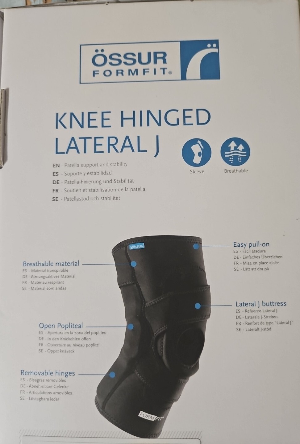 Ossur Form Fit Knee Hinged Lateral J Brace variety sizes