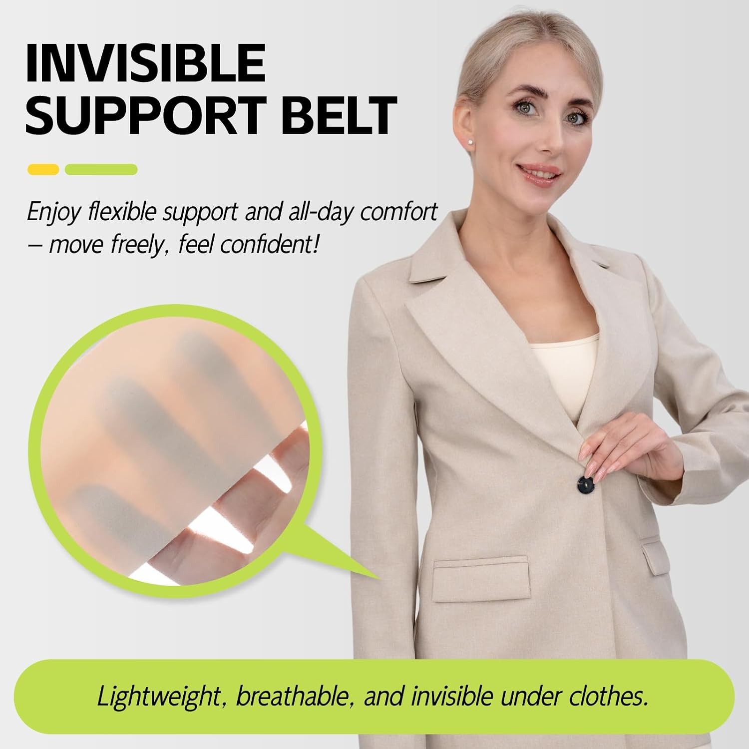 Back Brace for Men Lower Back, Ultra-Thin Back Support for Women, Lightweight Br