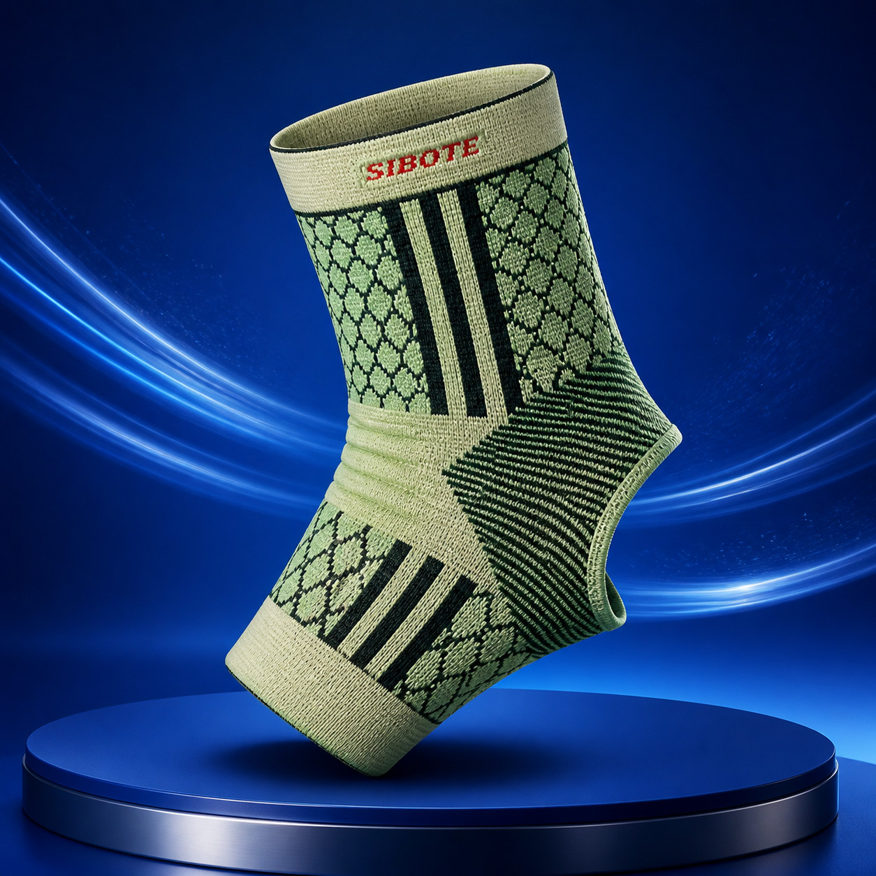 Sibote Elastic Ankle Support Compression Sleeve Sports Brace Beige 1 Piece