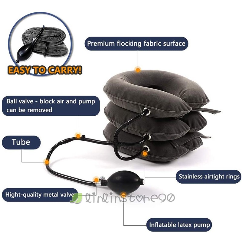 Neck Support Cushion Inflatable Air Cervical Neck Traction Device Body Relaxing