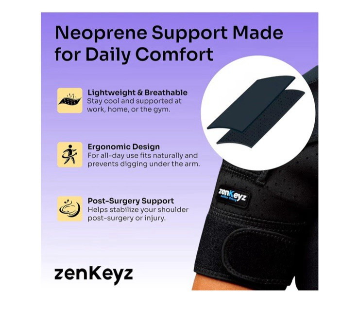 SHOULDER BRACE ROTATOR CUFF PAIN RELIEF SUPPORT ADJUSTABLE BELT SLEEVE SPRAINS