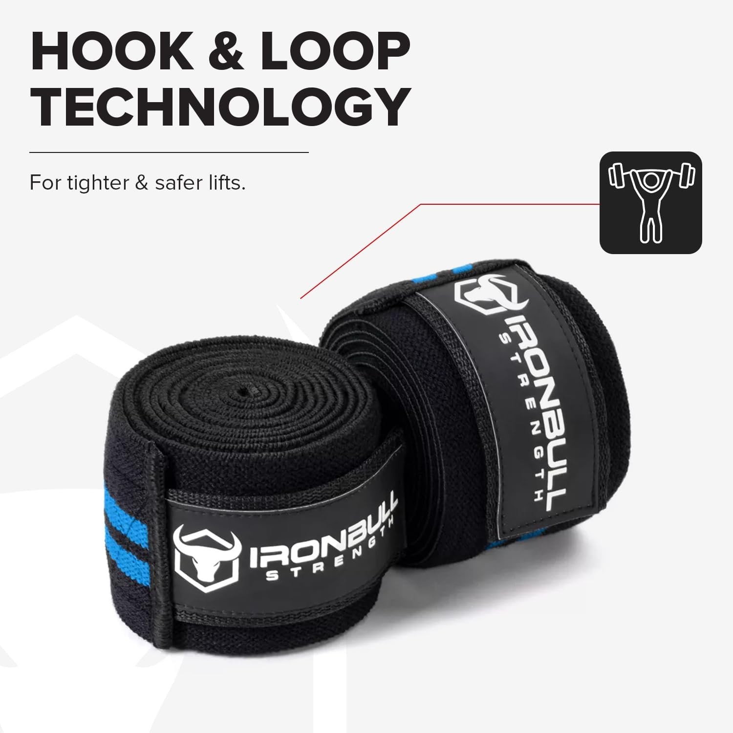 Weightlifting & Powerlifting Workout Protective Compression Knee Wraps (1 Pair)