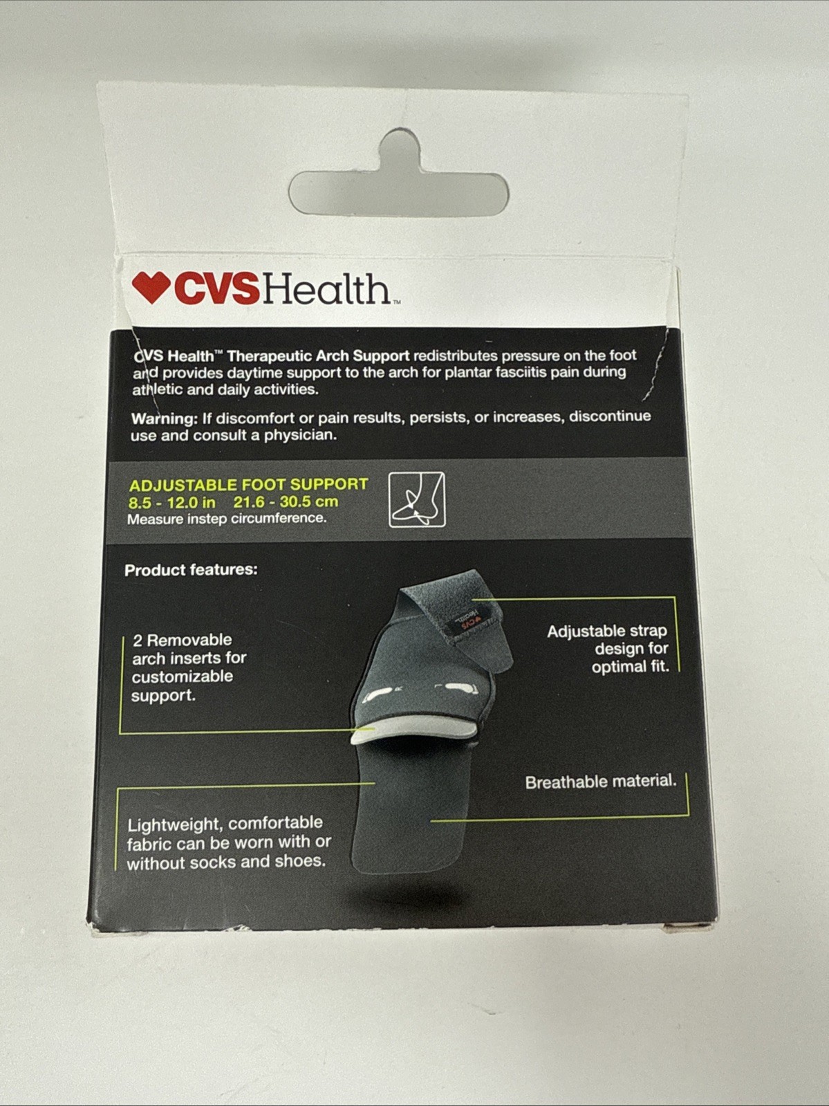 CVS Therapeutic Arch Support Moderate Support, 1 Pair – One Size