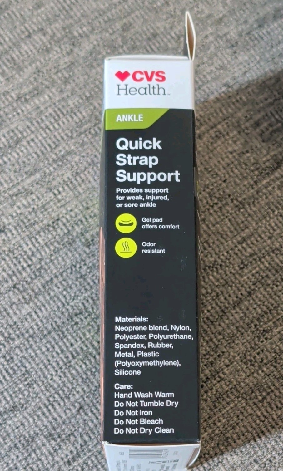 CVS Health Quick Strap Support Ankle Brace, Adjustable Odor Resistant, One Size