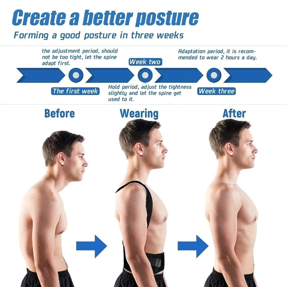 Posture Corrector Support Magnetic Back Shoulder Brace Belt Band For Men Women