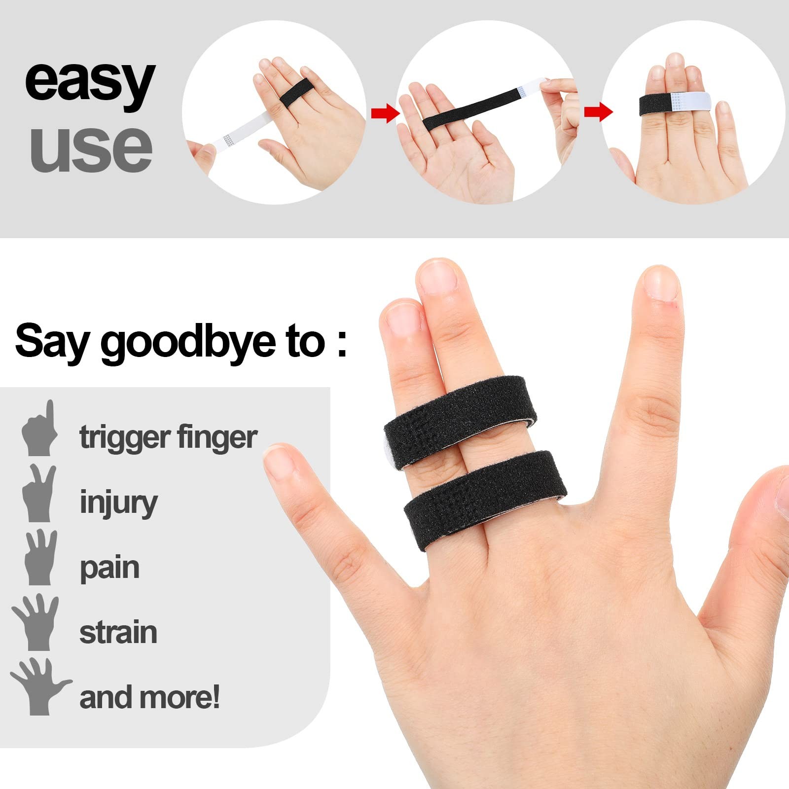 10 Pack Buddy Tape Finger Straps Buddy Finger Straps No Slip Hook and Loop Sp…
