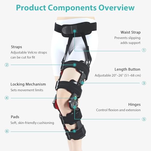 Gambo Post Op ROM Hinged Knee Brace ACL MCL PCL